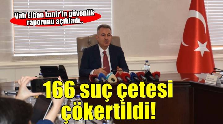 Vali Elban'dan İzmir'in güvenlik raporu.. '166 organize suç çetesi çökertildi!'