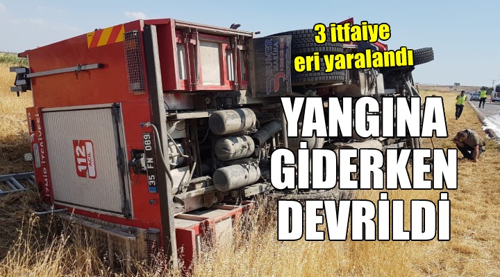 Yangına giden itfaiye aracı devrildi: 3 yaralı