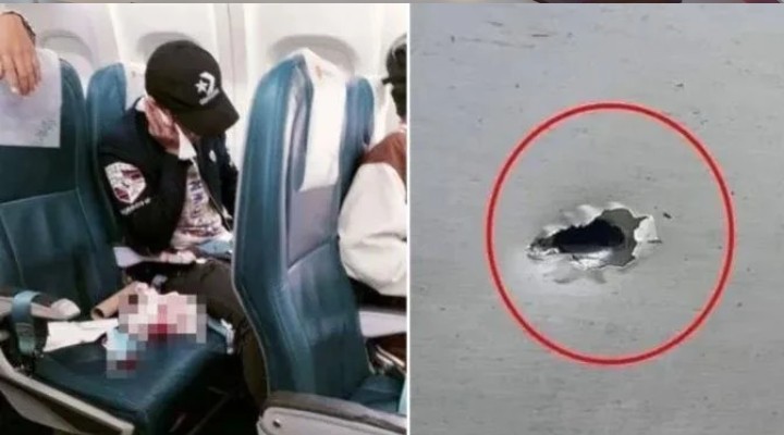 Yerden ateşlenen silah inişe geçen uçaktaki yolcuyu vurdu!
