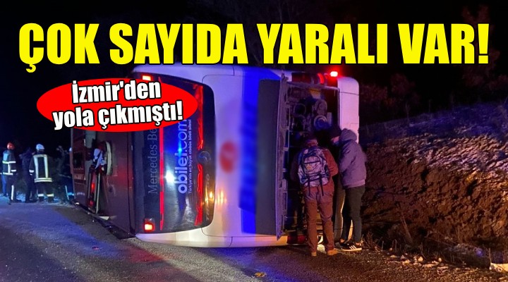 Yolcu otobüsü devrildi... Çok sayıda yaralı var!