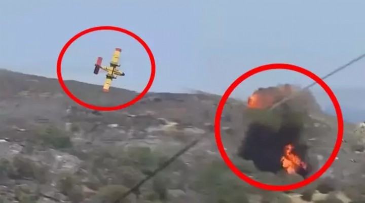 Yunanistan da yangın söndürme uçağı düştü!