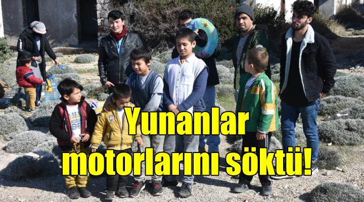 Yunanlar botlarının motorunu söküp suya attı!