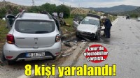 İzmir'de otomobiller çarpıştı: 2'si çocuk 8 kişi yaralı