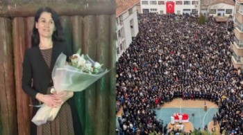 17 yaşındaki liselinin katlettiği Fatma Nur öğretmene okulunda cenaze töreni