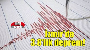 AFAD duyurdu: İzmir'de 3.8 büyüklüğünde deprem!