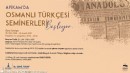 APİKAM'da Orta Seviye Osmanlı Türkçesi Seminerleri başlıyor