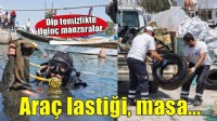 Araba lastiği, masa, sandalye de çıktı klozet kapağı da