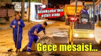 Büyükşehir'den gece asfalt mesaisi