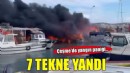 Çeşme'de 7 tekne yandı