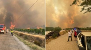 Denizli-Aydın il sınırındaki yangın 4 gündür sürüyor…