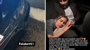 Dilan Polat ve Engin Polat trafik kazası geçirdi!