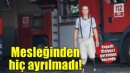 Engelli itfaiyeci çok sevdiği mesleğinden hiç kopmadı