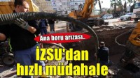 İnönü Caddesi'ndeki ana boru arızasına İZSU'dan hızlı müdahale
