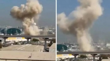 İran, Dubai Havalimanı'nı vurdu! Uçuşlar askıya alındı