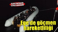 İzmir açıklarında 75 düzensiz göçmen kurtarıldı, 73 düzensiz göçmen yakalandı