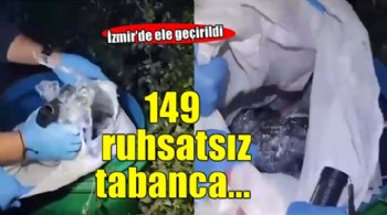 İzmir'de 149 ruhsatsız tabanca bulundu; 2 gözaltı