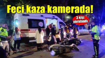 İzmir'de 3 kişinin yaralandığı kaza kamerada!