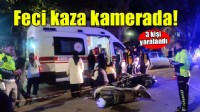 İzmir'de 3 kişinin yaralandığı kaza kamerada!