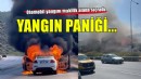 İzmir'de otomobilde çıkan yangın, makilik alana sıçradı