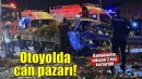 İzmir'de otoyolda bariyerlere çarpan kamyonette sıkışan 3 kişi kurtarıldı
