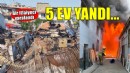 İzmir'de 5 ev yandı, 1 itfaiyeci yaralandı!