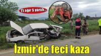 İzmir'de süt kamyonu ile otomobilin çarpıştığı kazada 5 kişi yaralandı