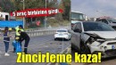 İzmir'de zincirleme trafik kazasında 5 araçta hasar oluştu