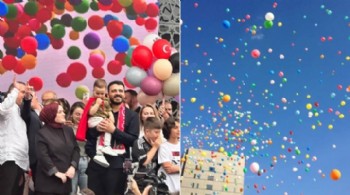 Kanseri yenen minik Ali Asaf için balonlar gökyüzünde: Sen bir kahramansın Ali Asaf!