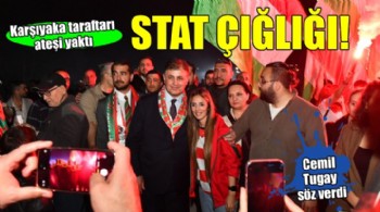 Karşıyaka'da stat mitingi... Taraftar ateşi yaktı!