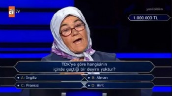 Kim Milyoner Olmak İster'e katılan Günay Teyze, 1 milyonluk soruyu açtırdı