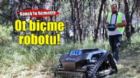 Konakta ot biçme robotu sahada