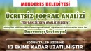 Menderes'te toprak analizi için başvuru süresi uzatıldı