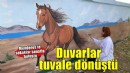 Menderes’te Akçaköy’ün duvarları tuvale dönüştü