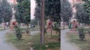 Parkta soyunup banyo yaptı!