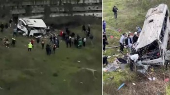 Servis aracı şarampole yuvarlandı. 5 ölü, 6 yaralı