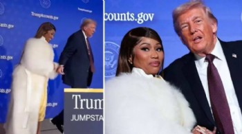 Trump ve dünyaca ünlü rapçi Nicki Minaj'dan el ele görüntü