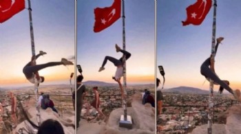 Türk bayrağında direk dansına soruşturma