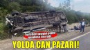 Yolda can pazarı! Turistleri taşıyan minibüs devrildi..
